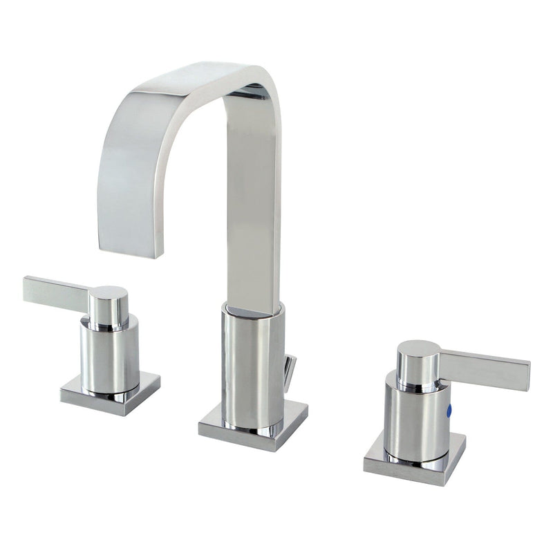 NuvoFusion Two-Handle 3-Hole Deck Mount Widespread Bathroom Faucet with Pop-Up Drain