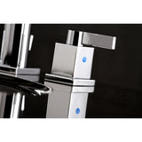 Meridian Two-Handle 3-Hole Deck Mount Widespread Bathroom Faucet with Pop-Up Drain
