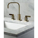 NuvoFusion Two-Handle 3-Hole Deck Mount Widespread Bathroom Faucet with Pop-Up Drain