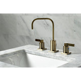 NuvoFusion Two-Handle 3-Hole Deck Mount Widespread Bathroom Faucet with Pop-Up Drain