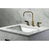 NuvoFusion Two-Handle 3-Hole Deck Mount Widespread Bathroom Faucet with Pop-Up Drain