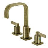 NuvoFusion Two-Handle 3-Hole Deck Mount Widespread Bathroom Faucet with Pop-Up Drain