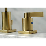 NuvoFusion Two-Handle 3-Hole Deck Mount Widespread Bathroom Faucet with Pop-Up Drain