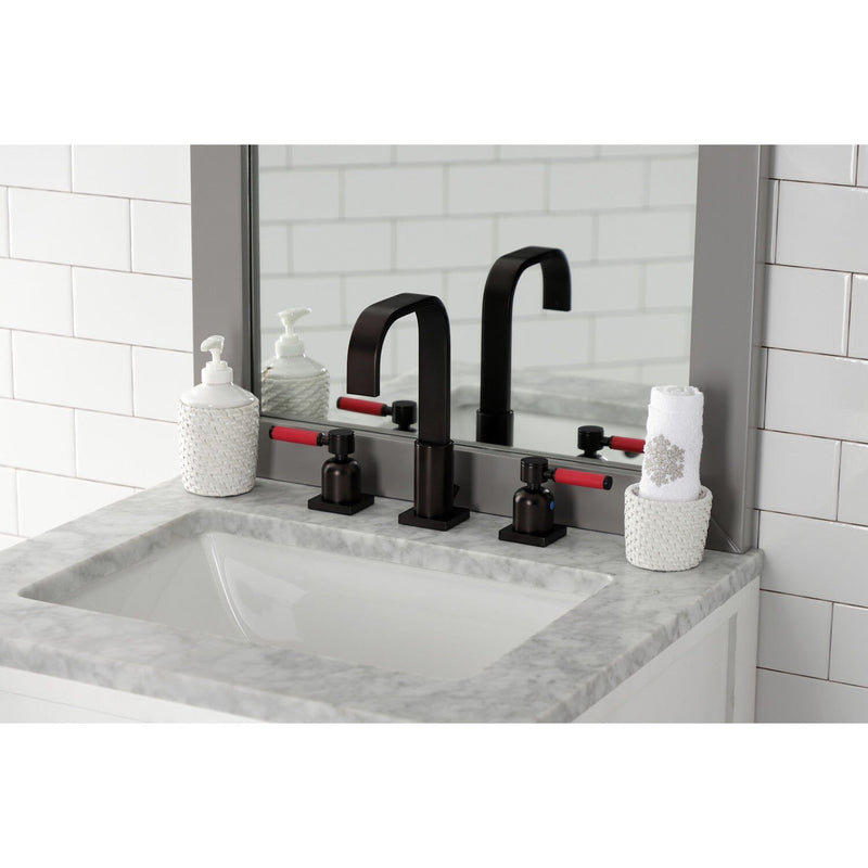 Kaiser Two-Handle 3-Hole Deck Mount Widespread Bathroom Faucet with Pop-Up Drain