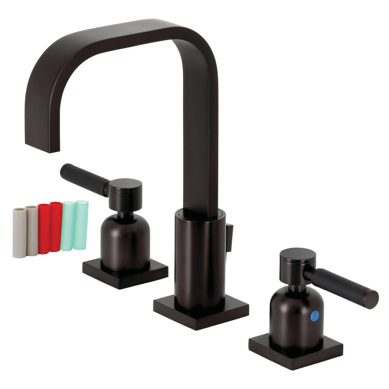 Kaiser Two-Handle 3-Hole Deck Mount Widespread Bathroom Faucet with Pop-Up Drain