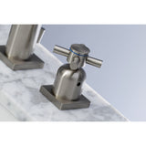 Concord Two-Handle 3-Hole Deck Mount Widespread Bathroom Faucet with Retail Pop-Up Drain