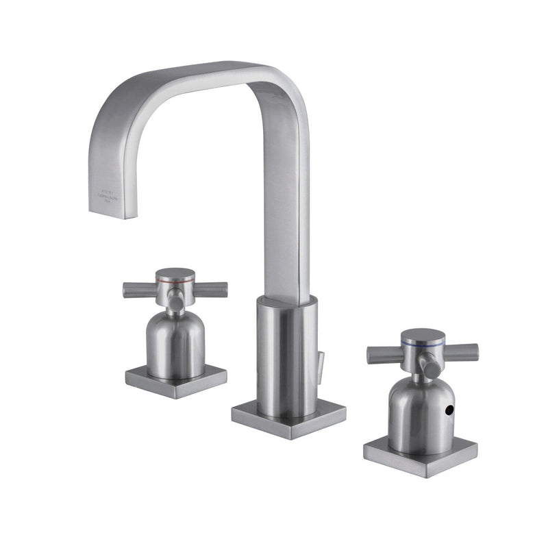Concord Two-Handle 3-Hole Deck Mount Widespread Bathroom Faucet with Retail Pop-Up Drain