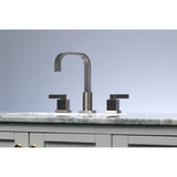 Meridian Two-Handle 3-Hole Deck Mount Widespread Bathroom Faucet with Retail Pop-Up Drain