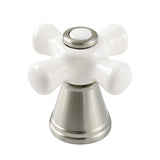 Porcelain Cross Handle, Diverter for Tub and Shower Faucet