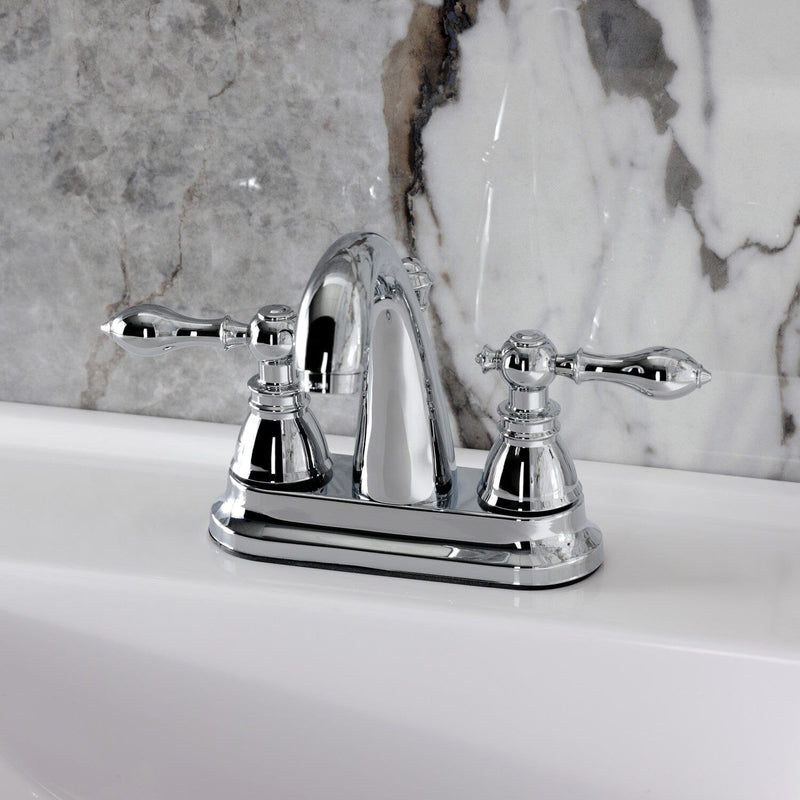 American Classic Double-Handle 3-Hole Deck Mount 4-Inch Centerset Bathroom Faucet with Pop-Up Drain