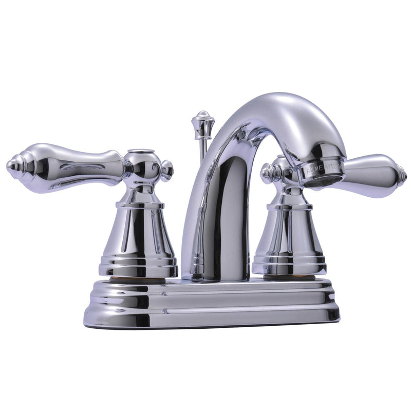 English Classic Double-Handle 3-Hole Deck Mount 4-Inch Centerset Bathroom Faucet with Pop-Up Drain