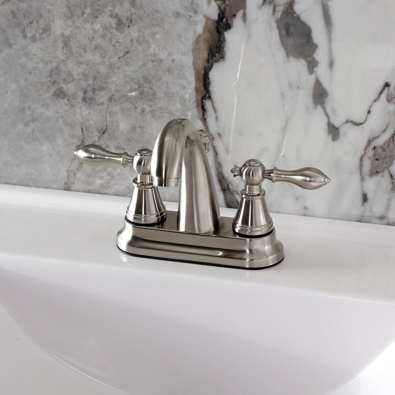 English Classic Double-Handle 3-Hole Deck Mount 4-Inch Centerset Bathroom Faucet with Pop-Up Drain
