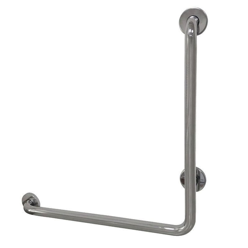 Made To Match 24-Inch x 24-Inch L-Shaped Stainless Steel ADA Grab Bar - Left Hand