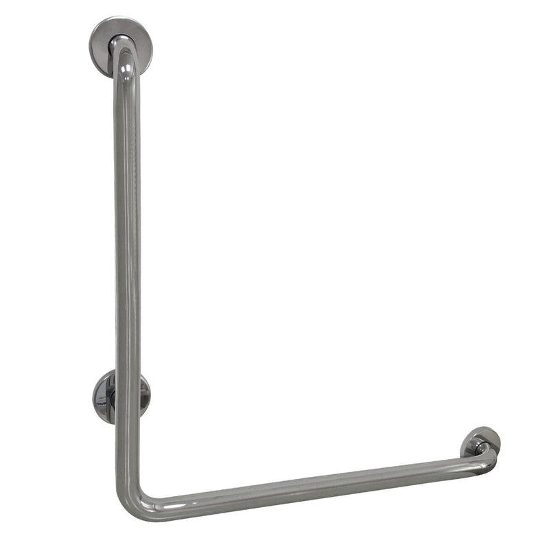 Made To Match 24-Inch x 24-Inch L-Shaped Stainless Steel ADA Grab Bar - Right Hand