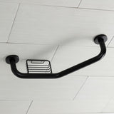 Meridian 10-Inch x 12-Inch Angled Stainless Steel Grab Bar with Soap Holder