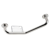 Meridian 10-Inch x 12-Inch Angled Stainless Steel Grab Bar with Soap Holder