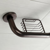 Meridian 10-Inch x 12-Inch Angled Stainless Steel Grab Bar with Soap Holder