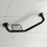 Meridian 10-Inch x 12-Inch Angled Stainless Steel Grab Bar with Soap Holder