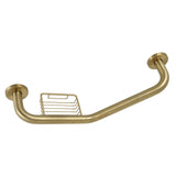 Meridian 10-Inch x 12-Inch Angled Stainless Steel Grab Bar with Soap Holder