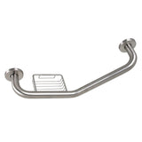 Meridian 10-Inch x 12-Inch Angled Stainless Steel Grab Bar with Soap Holder
