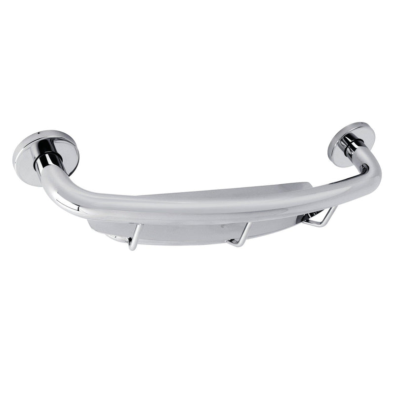 Meridian 18-Inch x 1-1/4-Inch O.D. Stainless Steel Grab Bar with Shelf