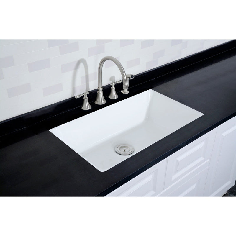 Towne 33-Inch Cast Iron Single Bowl Undermount Kitchen Sink (4-Hole)