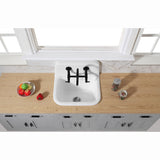 Petra Galley 22-Inch Cast Iron Single Bowl Wall Mount Kitchen Sink (2-Hole)