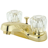 Americana Double-Handle 3-Hole Deck Mount 4-Inch Centerset Bathroom Faucet with Brass Pop-Up