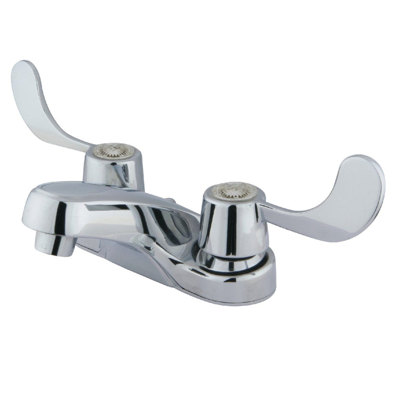 Vista Double-Handle 3-Hole Deck Mount 4-Inch Centerset Bathroom Faucet with Grid Strainer