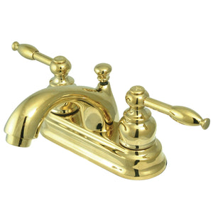 Knight Double-Handle 3-Hole Deck Mount 4-Inch Centerset Bathroom Faucet with Pop-Up Drain