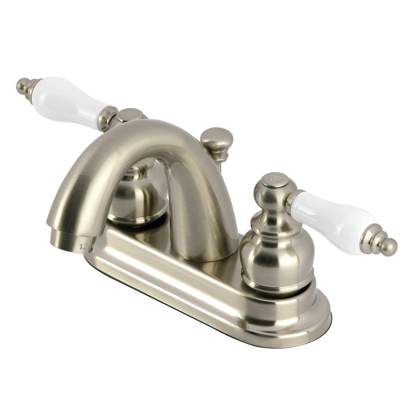 Restoration Double-Handle 3-Hole Deck Mount 4-Inch Centerset Bathroom Faucet with Pop-Up Drain