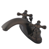 English Country Double-Handle 3-Hole Deck Mount 4-Inch Centerset Bathroom Faucet with Pop-Up Drain
