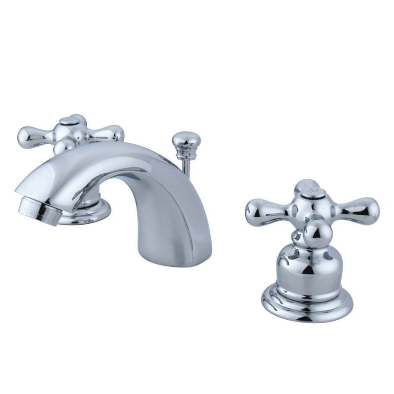 Magellan Two-Handle 3-Hole Deck Mount Mini-Widespread Bathroom Faucet with Pop-Up Drain