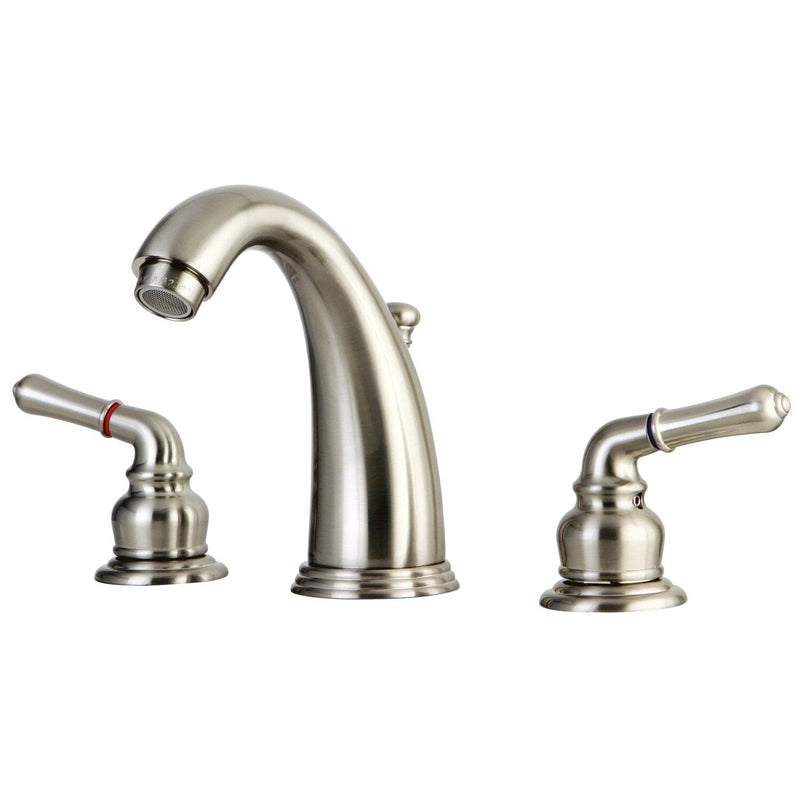 Magellan Two-Handle 3-Hole Deck Mount Widespread Bathroom Faucet with Pop-Up Drain