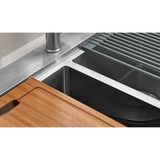 Uptowne 33-Inch Stainless Steel Double Bowl Dual Mount Kitchen Sink with 6-Piece Kitchen Accessory Set