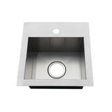 Uptowne 15-Inch Stainless Steel Self-Rimming Single Bowl Dual Mount Kitchen Sink