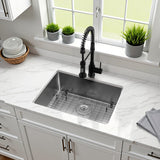 Calgary 25-Inch Stainless Steel Single Bowl Dual Mount Kitchen Sink with Drain