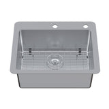 Calgary 25-Inch Stainless Steel Single Bowl Dual Mount Kitchen Sink with Drain