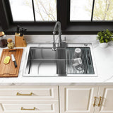 Uptowne 33-Inch Stainless Steel Single Bowl Dual Mount Kitchen Sink with 6-Piece Kitchen Accessory Set