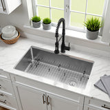 Calgary 33-Inch Stainless Steel Single Bowl Dual Mount Kitchen Sink with Drain