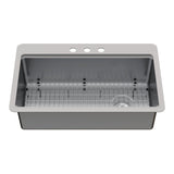 Calgary 33-Inch Stainless Steel Single Bowl Dual Mount Kitchen Sink with Drain