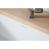 Arcticstone 36-Inch Solid Surface White Stone Apron-Front Single Bowl Farmhouse Kitchen Sink with Strainer