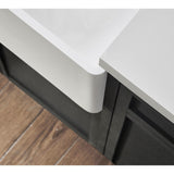 Arcticstone 36-Inch Solid Surface White Stone Apron-Front Double Bowl Farmhouse Kitchen Sink with Strainers x 2