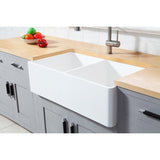 Arcticstone 36-Inch Solid Surface White Stone Apron-Front Double Bowl Farmhouse Kitchen Sink with Strainers x 2