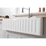 Arcticstone 36-Inch Solid Surface White Stone Apron-Front Single Bowl Farmhouse Kitchen Sink
