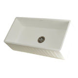 Arcticstone 36-Inch Solid Surface White Stone Apron-Front Single Bowl Farmhouse Kitchen Sink