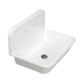 Arcticstone 30-Inch Solid Surface White Stone Single Bowl Top-Mount Kitchen Sink with Backsplash and Strainer