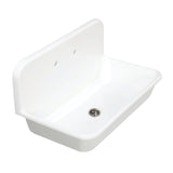 Arcticstone 36-Inch Solid Surface White Stone Single Bowl Top-Mount Kitchen Sink with Backsplash and Strainer