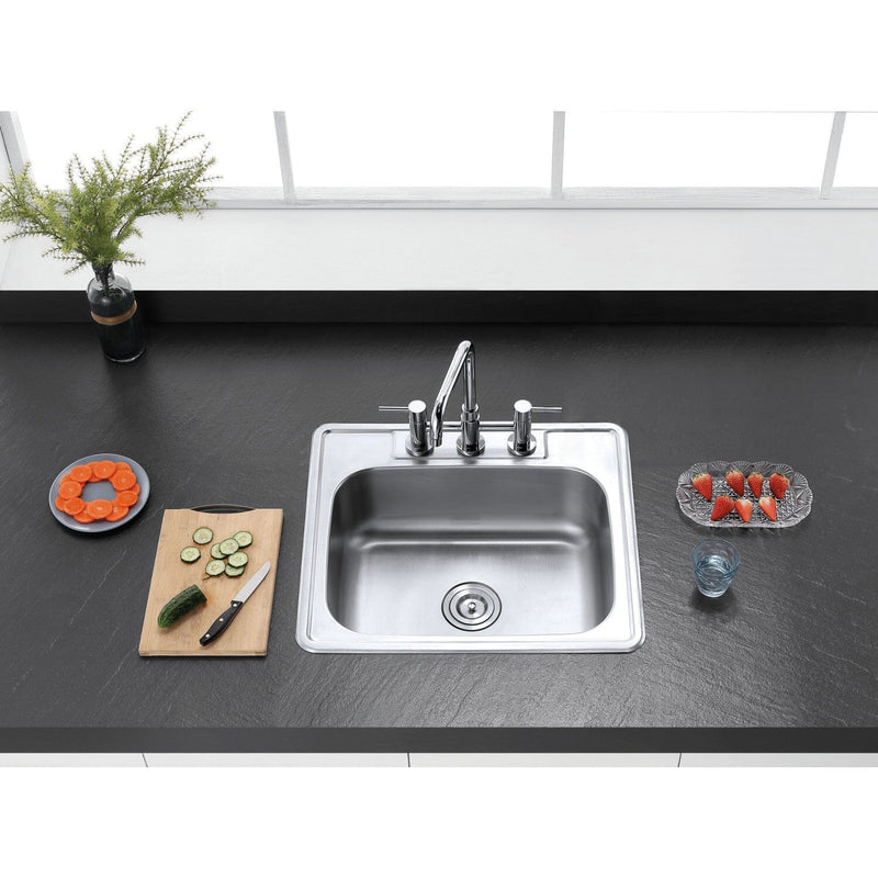 Studio 25-Inch Stainless Steel Self-Rimming Single Bowl Drop-In Kitchen Sink