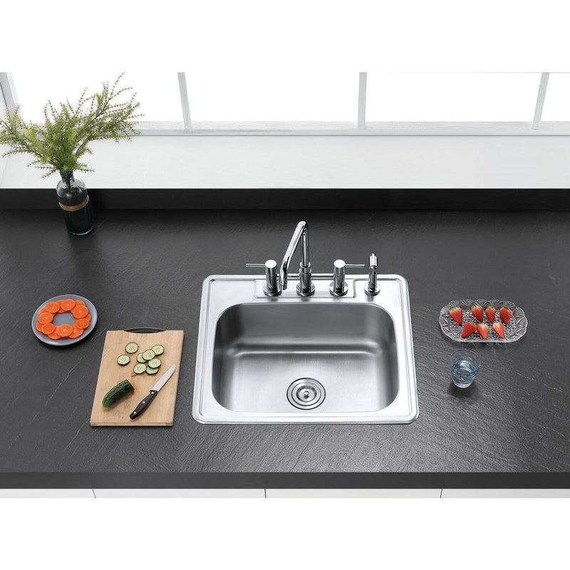 Studio 25-Inch Stainless Steel Self-Rimming Single Bowl Drop-In Kitchen Sink